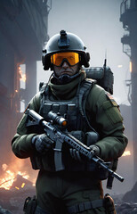 Naklejka premium officer in uniform