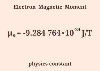 Electron Magnetic Moment. Physics constant. Education. Science. Vector illustration.