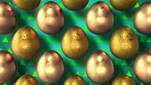 Foil Covered Easter Eggs Background