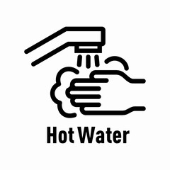 Hot Water vector information sign