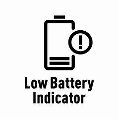 Low Battery Indicator vector information sign