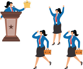 Confidence, Presentation Speech, Awards Ceremony, Businesswoman,
