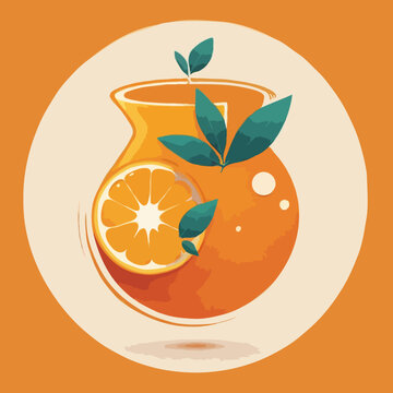 set of orange juice, orange juice illustration