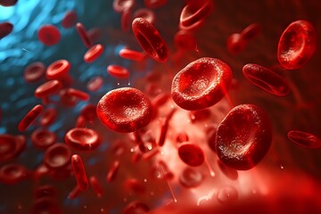 red blood cells in vein. Generative AI