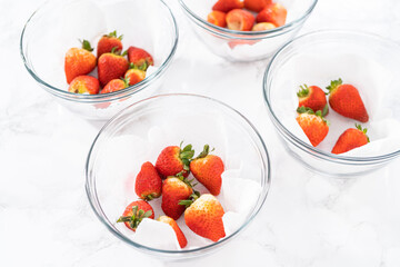 Washed and Dried Strawberries Neatly Stored in a Glass Bowl