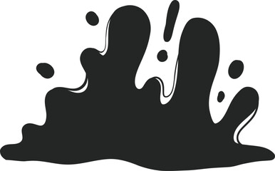 Black water splash. Abstract wet splatter drop for tattoo design, river wave ripple stain splash simple marine environment doodle. Vector isolated. Different dirt or ink shape