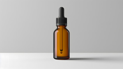 Blank bottle of a beard oil mockup on white background