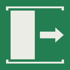 SAFETY CONDITION SIGN PICTOGRAM, DOOR SLIDES RIGHT TO OPEN ISO 7010 – E033, SVG