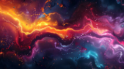 Abstract colorful background. Abstract marbling acrylic paint background. Fantasy fractal texture. Digital art. 3D rendering.