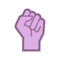 Logo Día Internacional de la Mujer. Símbolo con puño cerrado levantado