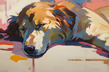 A resting puppy portrait.
Generative AI