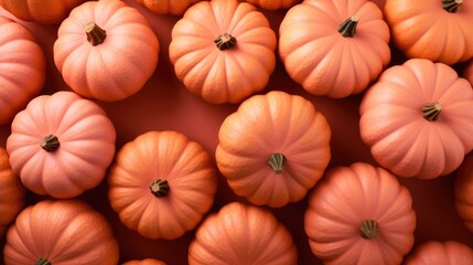 The background of many pumpkins is in Peach color