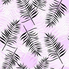 Tropical leaves seamless pattern. Tropical leaves background. Palm leaves digital paper.