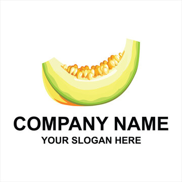 Sliced melon logo vector