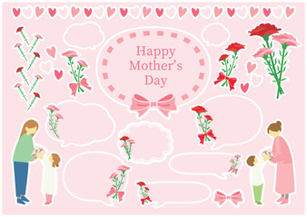 母の日　吹き出し　セット　かわいい