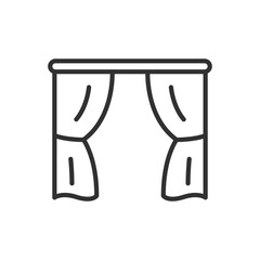 Curtains, linear icon. Line with editable stroke
