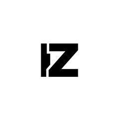 Letter I and Z, IZ logo design template. Minimal monogram initial based logotype.