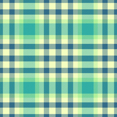 Handkerchief textile plaid fabric, nice vector tartan pattern. Down check seamless background texture in light and cyan colors.