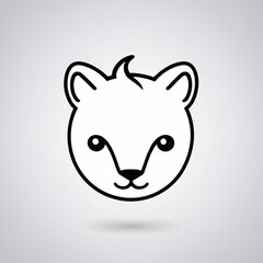 Fototapeta premium Bold Monochromatic Animal Vector Icon
