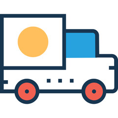 An icon of delivery van flat design 