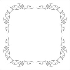 Elegant black and white monochrome ornamental border for greeting cards, banners, invitations. Vector frame for all sizes and formats. Isolated vector illustration.	