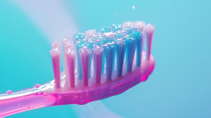 wet toothbrush - obrazy, fototapety, plakaty