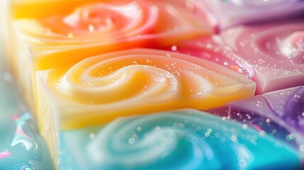 swirls of color and texture in cut bars of soap