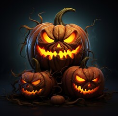 Halloween pumpkin background, with empty space for text, wallpaper, posters, Halloween celebrations, festival invitations, etc.