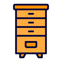 File Cabinet Line Filled Icon