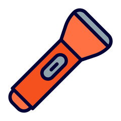 Flashlight Line Filled Icon