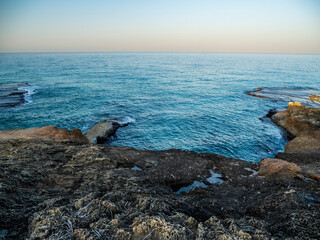 rocky coast of the sea, israel 