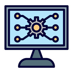 Computer Science Line Filled Icon 
