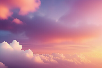 A fantasy sky landscape with clouds