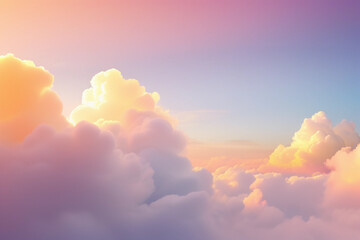 A fantasy sky landscape with clouds