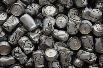 Crumpled aluminum beverage cans