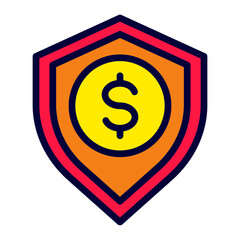 Secure Payment Line Filled Icon 