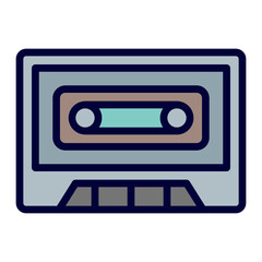 Obraz premium Cassette Vector Line Line Filled Icon