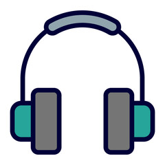 Headphone Vector Line Line Filled Icon