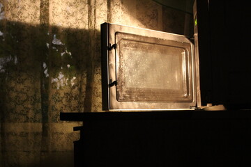 Light from a microwave oven with bokeh effect