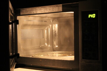 Light from a microwave oven with bokeh effect