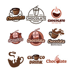 Set of  chocolate drink logo icon concept illustration