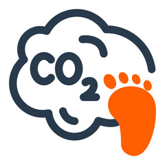Obraz premium Carbon Footprint Vector Icon Illustration for Earth Day
