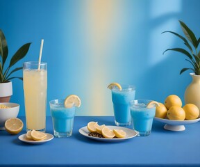 glass of refreshing summer lemonade, created using generative AI technology