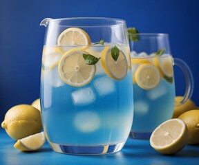 glass of refreshing summer lemonade, created using generative AI technology