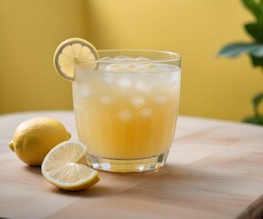 glass of refreshing summer lemonade, created using generative AI technology