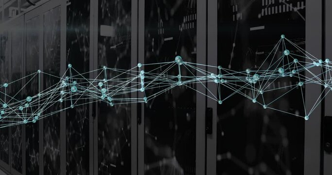 Animation of networks and digital data processing over computer servers
