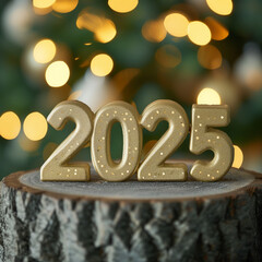 HAPPY NEW YEAR 2025 - Festive New Year's Eve background. Greeting card template banner panorama illustration