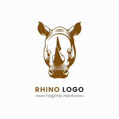 minimalist rhino logo vector template icon design