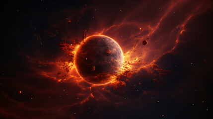 Nebulae and planet