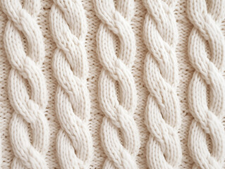 Fototapeta na wymiar White Wool Knit Texture, Soft and Cozy Fabric Background, Detailed Close-Up of Knitted Sweater Material, Warmth and Comfort in Textile Design, Perfect for Winter Fashion and Handmade Crafts